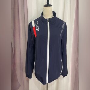 Titleist Women's Bomber Jacket in Navy with White and Red Accents